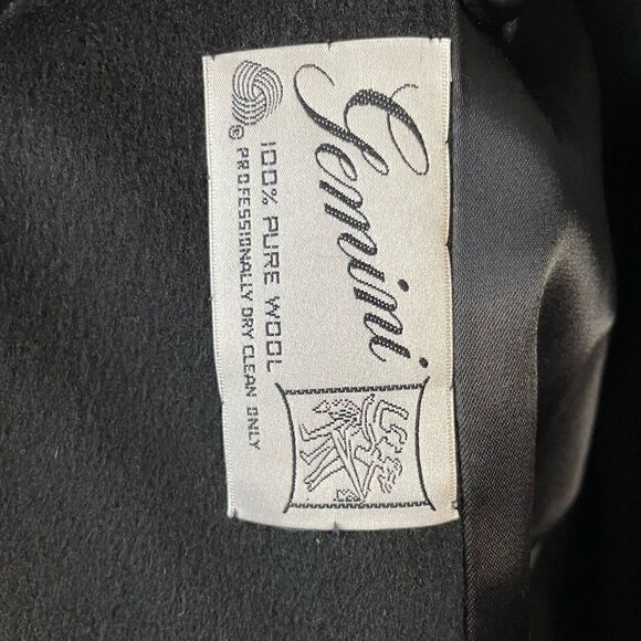 Vintage Gemini Double Breasted Black Wool Peacoat EUC - Picture 6 of 6